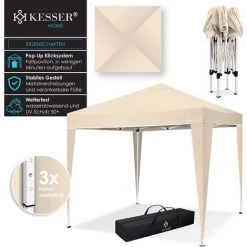 KESSER® Tonnelle 3 x 3 m | Étanche | Sac De Rangement Fourni | Système D’attache Pop-up | Protection UV 50+ | Pavillon Pliable | Tente De Jardin | Chapiteau | Entretoises Métalliques |, Beige (de) -Tente de réception Soldes 51038906 2