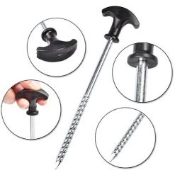 Piquets De Camping Antirouille, Piquets à Vis De Camping, Tente Pour Sol Dur Et Piquets D'Auvent, Pour Tente, Pour Jardin, Camping, Voyage, Extérieur Macaron -Tente de réception Soldes 51177118 3