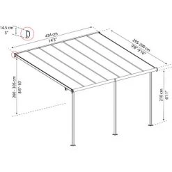 Palram - Canopia | Pergola Capri 3X4.3 Grise, Toiture Bronze -Tente de réception Soldes 51198521 5