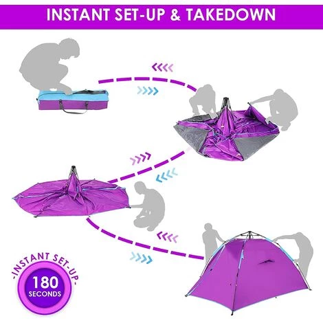 AICOK Tente De Camping Autoportante | Tente Dôme Double Couche, Imperméable, Coupe-vent, Peut être Montée Rapidement, Convient Pour Le Camping Familial Et La Randonnée En Plein Air | 210 X 190 X 120 Cm 4 AICOK Tente De Camping Autoportante | Tente Dôme Double Couche, Imperméable, Coupe-vent, Peut être Montée Rapidement, Convient Pour Le Camping Familial Et La Randonnée En Plein Air | 210 X 190 X 120 Cm - Image 2