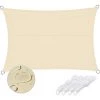 BARES Voile D'ombrage Rectangulaire Anti-UV, Imperméable, Résistant Aux Intempéries, Durable, Parfait Pour Terrasse, Jardin, Activités De Plein Air Avec Corde Gratuite (2 X 3 M, Beige) -Tente de réception Soldes 51394828 1