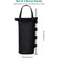 BARES Jeu De 4 Poids Pour Gazebo, Poids 1680D De Qualité Industrielle Pour Jambes De Gazebo, Sacs De Sable Pour Tout Gazebo Pop-up, Tente, Auvent Ou Parasol (Cylindrical) -Tente de réception Soldes 51394829 2