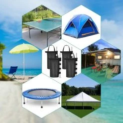 BARES Jeu De 4 Poids Pour Gazebo, Poids 1680D De Qualité Industrielle Pour Jambes De Gazebo, Sacs De Sable Pour Tout Gazebo Pop-up, Tente, Auvent Ou Parasol (Cylindrical) -Tente de réception Soldes 51394829 5
