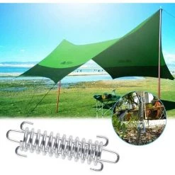 KARTOKNER 5 Pcs Fixations D'ombrage De Voile, Boucle De Corde De Ressort De Tente En Acier Inoxydable, Kit De Fixation Pour Voile De Jardin, Kit De Fixation Voile D'ombrage, Kit De Fixation De Voile Solaire -Tente de réception Soldes 51512778 4