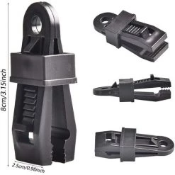 LITZEE Plastique Auvent Pince Clip Pour Auvent De Tente De Camping Clips De Bâche Polyvalents Fixer La Tente Clip Pour Les Activités De Plein Air Camping Agriculture Jardin 10 Pièces (Noir) -Tente de réception Soldes 51553278 2