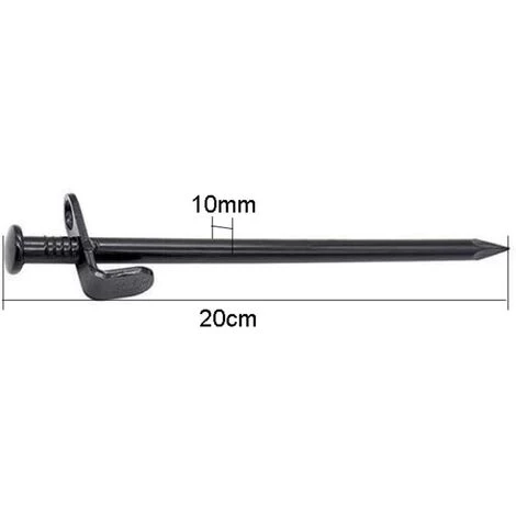 KARTOKNER Piquets De Tente De 20 Cm, 12 Piquets De Tente Très Résistants En Acier Au Carbone Avec Crochet Et Trou Pour Le Camping/auvent/bâche/filet De Jardin/auvent 6 KARTOKNER Piquets De Tente De 20 Cm, 12 Piquets De Tente Très Résistants En Acier Au Carbone Avec Crochet Et Trou Pour Le Camping/auvent/bâche/filet De Jardin/auvent – Image 4