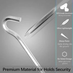 KARTOKNER Piquets De Tente De 18 Cm - En Métal - Pour Sols Durs - Idéal Pour Le Jardin, Le Camping, La Pêche Et Les Tentes -Tente de réception Soldes 51606656 3