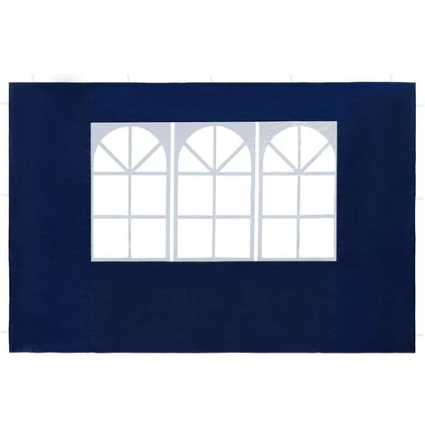 YOUTHUP Paroi De Tente De Réception 2 Pcs Avec Fenêtre PE Bleu 4 YOUTHUP Paroi De Tente De Réception 2 Pcs Avec Fenêtre PE Bleu - Image 2