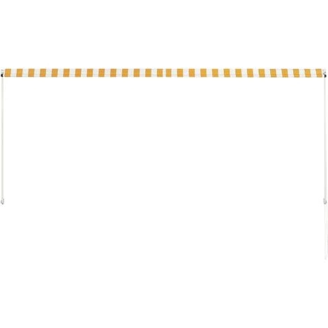 YOUTHUP Auvent Rétractable 300x150 Cm Jaune Et Blanc - Multicolore 7 YOUTHUP Auvent Rétractable 300x150 Cm Jaune Et Blanc - Multicolore – Image 5