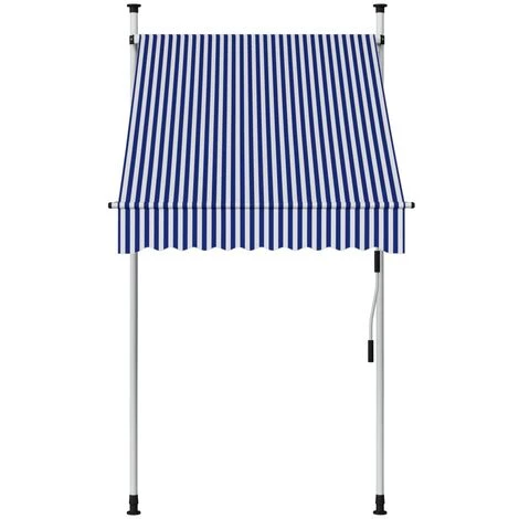 YOUTHUP Auvent Rétractable Manuel 100 Cm Rayures Bleues Et Blanches - Bleu 4 YOUTHUP Auvent Rétractable Manuel 100 Cm Rayures Bleues Et Blanches - Bleu - Image 2
