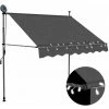 YOUTHUP Auvent Manuel Rétractable Avec LED 150 Cm Anthracite - Gris