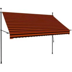 YOUTHUP Auvent Manuel Rétractable Avec LED 250 Cm Orange Et Marron - Multicolore 9 YOUTHUP Auvent Manuel Rétractable Avec LED 250 Cm Orange Et Marron - Multicolore -Tente de réception Soldes 51858598 3