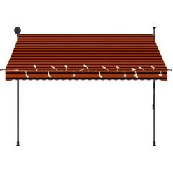 YOUTHUP Auvent Manuel Rétractable Avec LED 250 Cm Orange Et Marron - Multicolore 10 YOUTHUP Auvent Manuel Rétractable Avec LED 250 Cm Orange Et Marron - Multicolore -Tente de réception Soldes 51858598 4