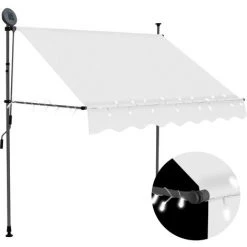 YOUTHUP Auvent Manuel Rétractable Avec LED 150 Cm Crème - Crème