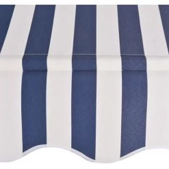 YOUTHUP Auvent Rétractable Manuel 350 Cm Rayures Bleues Et Blanches - Bleu -Tente de réception Soldes 51867052 4