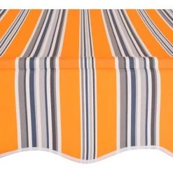 YOUTHUP Auvent Rétractable Manuel 200 Cm Rayures Jaunes Et Bleues - Jaune -Tente de réception Soldes 51867062 4