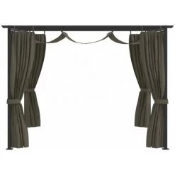 YOUTHUP Tonnelle Avec Rideaux 3x3 M Taupe Acier - Taupe 9 YOUTHUP Tonnelle Avec Rideaux 3x3 M Taupe Acier - Taupe -Tente de réception Soldes 51879536 3