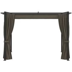 YOUTHUP Tonnelle Avec Rideaux 3x3 M Taupe Acier - Taupe 10 YOUTHUP Tonnelle Avec Rideaux 3x3 M Taupe Acier - Taupe -Tente de réception Soldes 51879536 4