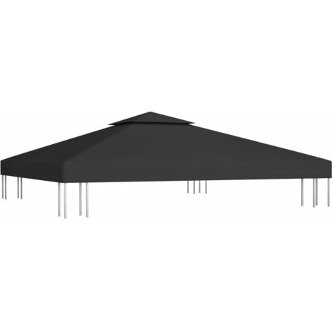 YOUTHUP Toile De Toit De Belvédère 2 Niveaux 310 G/m² 3x3 M Noir - Noir 4 YOUTHUP Toile De Toit De Belvédère 2 Niveaux 310 G/m² 3x3 M Noir - Noir - Image 2
