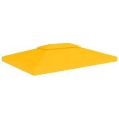 YOUTHUP Toile De Toit De Belvédère 2 Niveaux 310 G/m² 4x3 M Jaune - Jaune