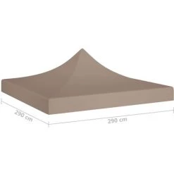 YOUTHUP Toit De Tente De Réception 3x3 M Taupe 270 G/m² - Taupe -Tente de réception Soldes 51886305 5