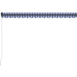 YOUTHUP Auvent Manuel Rétractable 450x300 Cm Bleu Et Blanc - Bleu -Tente de réception Soldes 51887660 4