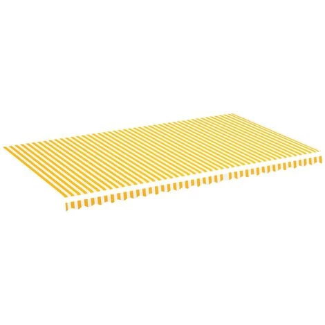 YOUTHUP Tissu De Remplacement Pour Auvent Jaune Et Blanc 6x3,5 M 4 YOUTHUP Tissu De Remplacement Pour Auvent Jaune Et Blanc 6x3,5 M - Image 2