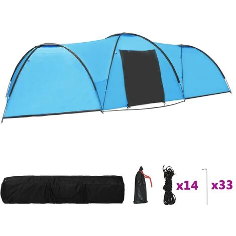 YOUTHUP Tente Igloo De Camping 650x240x190 Cm 8 Personnes Bleu 4 YOUTHUP Tente Igloo De Camping 650x240x190 Cm 8 Personnes Bleu - Image 2