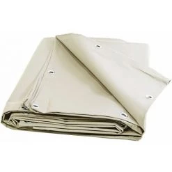 TECPLAST Toile Pergola Ivoire 3x6 M 680PR - Qualité 10 Ans - Bâche Pergola Ou Tonnelle étanche Pour Terrasse - Made In France - Ivoire