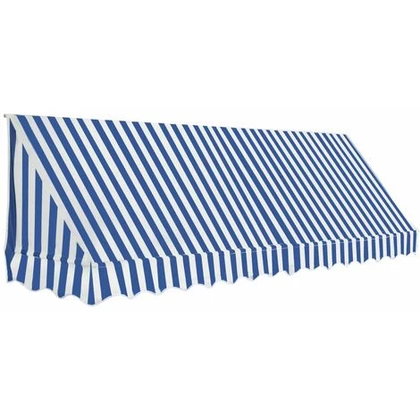 Topdeal Auvent De Bistro 350x120 Cm Bleu Et Blanc 4 Topdeal Auvent De Bistro 350x120 Cm Bleu Et Blanc - Image 2