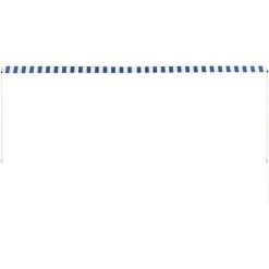 Topdeal Auvent Rétractable 350x150 Cm Bleu Et Blanc -Tente de réception Soldes 52082330 5