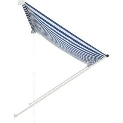 Topdeal Auvent Rétractable 200x150 Cm Bleu Et Blanc 9 Topdeal Auvent Rétractable 200x150 Cm Bleu Et Blanc -Tente de réception Soldes 52082335 3