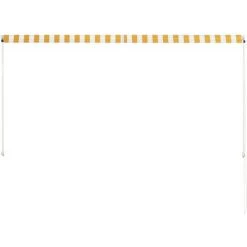 Topdeal Auvent Rétractable 250x150 Cm Jaune Et Blanc -Tente de réception Soldes 52082346 5