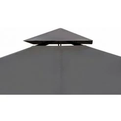 Topdeal Tonnelle Avec Toit 3x3 M Gris Foncé -Tente de réception Soldes 52090423 3