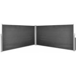 Topdeal Auvent Latéral Rétractable Noir 160 X 600 Cm