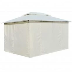 Topdeal Tonnelle Avec Rideaux 4 X 3 M Blanc -Tente de réception Soldes 52090843 5