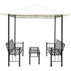 Topdeal Pavillon De Jardin Avec Table Et Bancs 2,5 X 1,5 X 2,4 M -Tente de réception Soldes 52090849 4