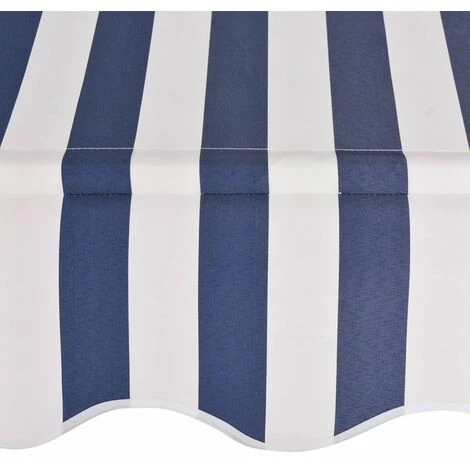 Topdeal Auvent Rétractable Manuel 300 Cm Rayures Bleues Et Blanches 5 Topdeal Auvent Rétractable Manuel 300 Cm Rayures Bleues Et Blanches - Image 3
