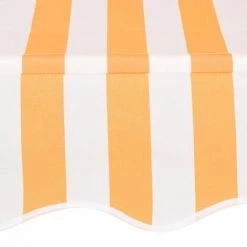 Topdeal Auvent Rétractable Manuel 400 Cm Rayures Oranges Et Blanches -Tente de réception Soldes 52090862 4