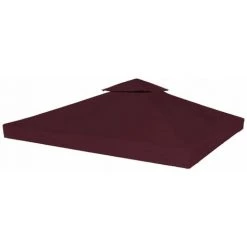 Topdeal Toile Supérieure Double De Belvédère 310 G/m² 3x3 M Bordeaux