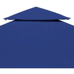 Topdeal Toile Supérieure De Belvédère 2 Niveaux 310 G/m² 4x3 M Bleu -Tente de réception Soldes 52091230 5