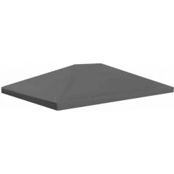Topdeal Toile Supérieure De Belvédère 310 G / M² 4 X 3 M Gris