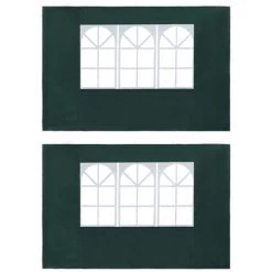 Topdeal Paroi De Tente De Réception 2 Pcs Avec Fenêtre PE Vert