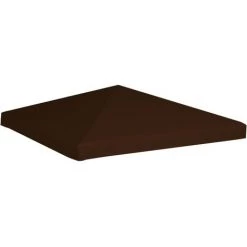Topdeal Toile Supérieure De Gazebo 310 G/m² 3x3 M Marron -Tente de réception Soldes 52091645 4