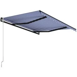 Topdeal Auvent Rétractable Automatique 350x250 Cm Bleu Et Blanc FF3055260_FR 10 Topdeal Auvent Rétractable Automatique 350x250 Cm Bleu Et Blanc FF3055260_FR -Tente de réception Soldes 52096900 4