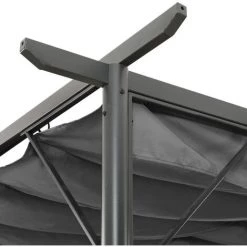 Topdeal Pergola Avec Toit Rétractable Anthracite 3x3 M Acier 180 G/m² FF312226_FR -Tente de réception Soldes 52100021 3