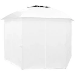 Topdeal Chapiteau De Jardin Avec Rideaux 360x312x265 Cm Blanc 180 G/m² FF312234_FR -Tente de réception Soldes 52100026 4