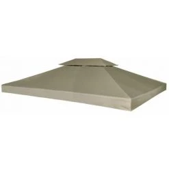 Topdeal Recouvrement De Remplacement D'auvent 310 G/m² 3 X 4 M Beige VDFF26293_FR