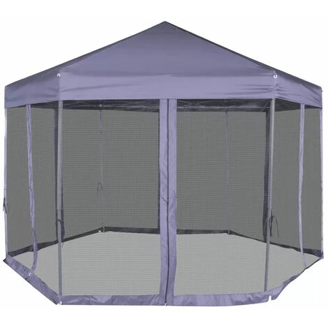 Topdeal Chapiteau Hexagonal Avec 6 Parois Latérales 3,6x3,1m Bleu Foncé VDFF26806_FR 6 Topdeal Chapiteau Hexagonal Avec 6 Parois Latérales 3,6x3,1m Bleu Foncé VDFF26806_FR - Image 4