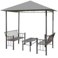 Topdeal Chapiteau De Jardin Avec Table Et Bancs 2,5x1,5x2,4m Anthracite VDFF28943_FR -Tente de réception Soldes 52102302 2